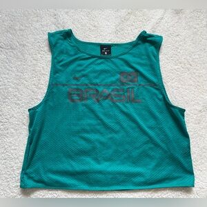 Nike Dri-FIT Green Brasil Sleeveless Training Top Soccer Athletic Jersey Sz m